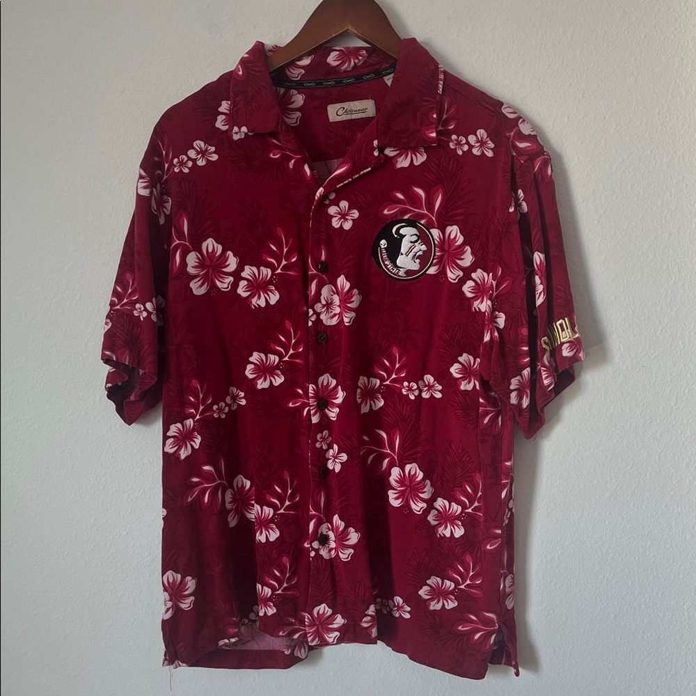 FLORIDA STATE FSU Tropical Floral Short Sleeve Button-Down Shirt